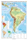 America de Sud. Harta fizico-geografica si a principalelor resurse naturale de subsol (160 x 120 cm)