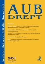 Analele Universitatii din Bucuresti, Partea I