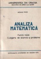 Analiza matematica, Funtii reale - Culegere de exercitii si probleme (Kessler)