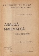 Analiza matematica Teoria elementara (Niculescu)
