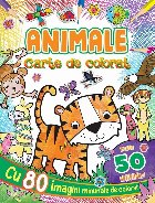 Animale - carte de colorat : cu 80 imagini magice de colorat, peste 50 abţibilduri