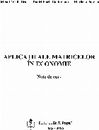 Aplicaţii ale matricelor în economie
