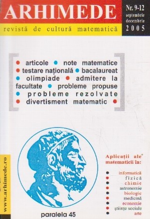 Arhimede - Revista de cultura matematica, Nr. 9-12/2005
