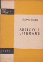 Articole literare - George Baritiu