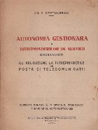 coperta Autonomia gestionara a intreprinderilor de servicii (Hozrasciot) cu aplicatiune la intrepriderile de posta si 