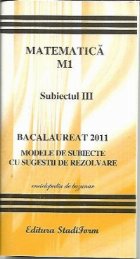 Bacalaureat 2011 - Matematica M1 - subiectul 3 - modele de subiecte cu sugestii de rezolvare