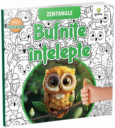 Bufniţe înţelepte : zentangle