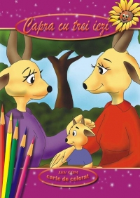 Capra cu trei iezi - poveste si carte de colorat