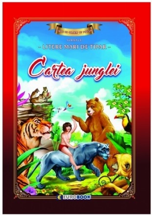 Cartea junglei : carte de colorat cu poveşti scrisă cu litere mari de tipar