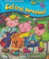 Cei trei purcelusi (6 puzzle din 6 piese)