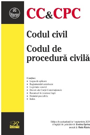 Codul civil. Codul de procedura civila. Editia a 9-a, actualizata la 1 septembrie 2021