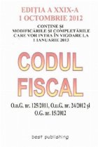 Codul fiscal actualizat 1 octombrie 2012 (editia 29)