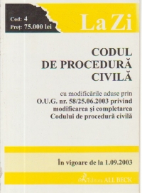 Codul de procedura civila - In vigoare de la 1.09.2003