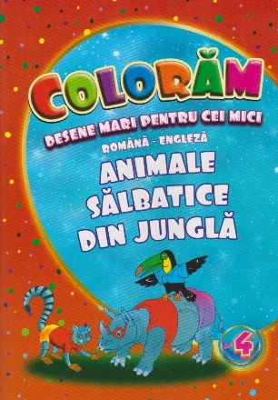 Coloram desene mari pentru cei mici. Animale salbatice din jungla