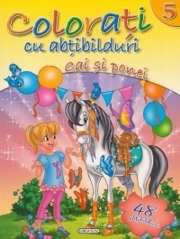 Colorati cu abtibilduri 5 - Cai si ponei (48 abtibilduri)