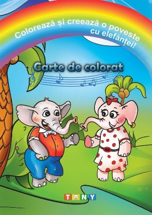 Coloreaza si creeaza o poveste cu elefanteil! Carte de colorat