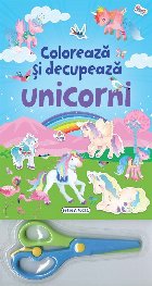 Coloreaza si decupeaza Unicorni (blue)