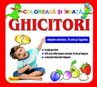 Coloreaza si invata ghicitori - despre animale, fructe si legume ( Cod 1177 )