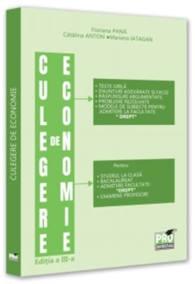 Culegere de economie pentru admiterea la Facultatea de Drept
