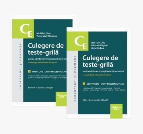 Culegere de teste-grila pentru admiterea in magistratura si avocatura. Editia a 6-a, 2 volume: 1. Drept civil. Drept procesual civil 2. Drept penal. Drept procesual penal
