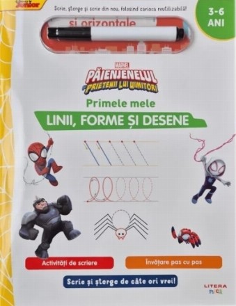 Disney Marvel : Păienjenel şi prietenii săi uimitori,primele mele linii, forme şi desene