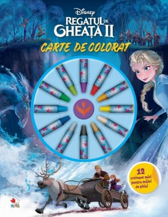 Disney. Regatul de gheata II. Carte de colorat. 12 creioane mici pentru maini de pitici
