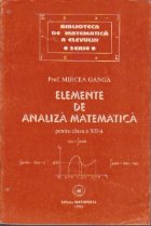 Elemente de analiza matematica pentru clasa a XII-a, Partea a doua