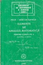 Elemente de analiza matematica pentru clasa a XI-a, Partea a doua Elemente de analiza matematica pentru clasa a XI-a, Partea a doua