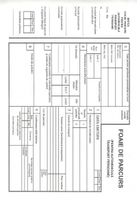 Foaie de parcurs pentru autovehicule transport persoane