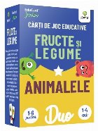 Fructe si legume - Animalele. Carti de joc educative