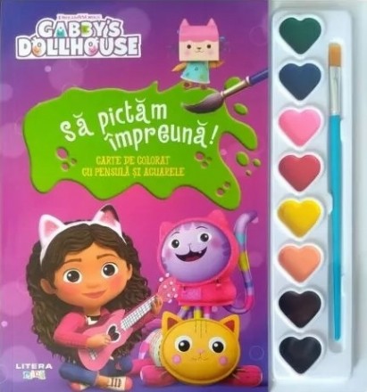 Gabby Dollhouse : să pictăm cu Gabby cu pensulă şi acuarele,(format mic)