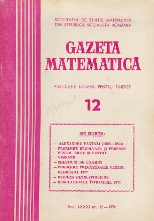 Gazeta Matematica, Nr. 12 /1976