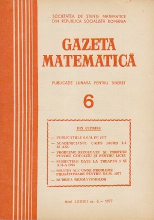 Gazeta Matematica, Nr. 6/1977