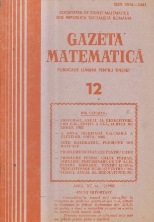 Gazeta Matematica Nr. 12/1985