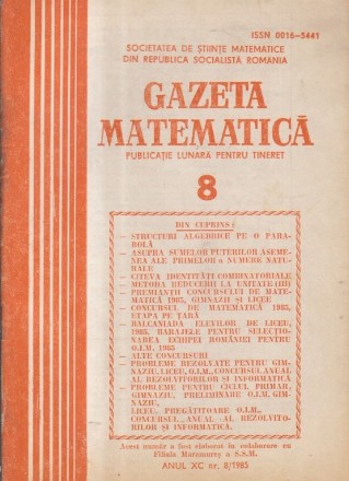 Gazeta Matematica Nr. 6/1985