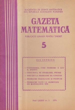 Gazeta Matematica, Nr. 5 / 1976