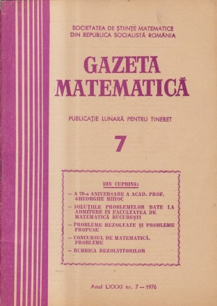 Gazeta Matematica, Nr. 7/1976