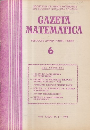 Gazeta Matematica, Nr. 6/1976