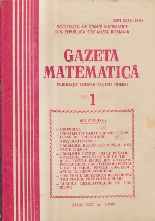 Gazeta Matematica, Nr. 1/1989