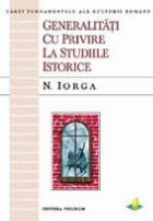 coperta Generalitati cu privire la studiile istorice