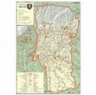 coperta Harta Judetul Arges - Dimensiune: 70 x 100 cm (cu sipci de lemn)