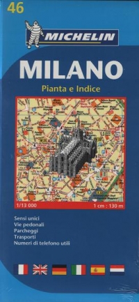 Harta Milano (Pianta e Indice, 1 cm: 130 m)