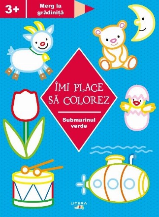 Imi place sa colorez. Submarinul verde. 3+