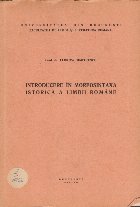 Introducere morfosintaxa istorica limbii romane