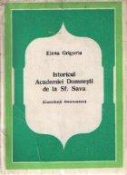 Istoricul Academiei Domnesti Sava (Contributii