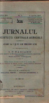 Jurnalul Societatii Centrale Agricole din Romania, Anul 1907
