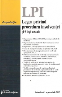 Legea privind procedura insolventei si 9 legi uzuale (actualizat 1 septembrie 2012)