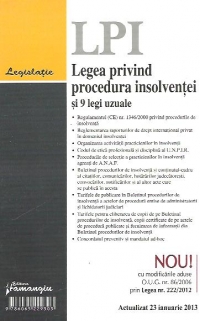 Legea privind procedura insolventei si 9 legi uzuale - actualizat 23 ianuarie 2013
