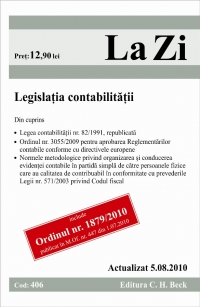 Legislatia contabilitatii (actualizat la 05.08.2010). Cod 406