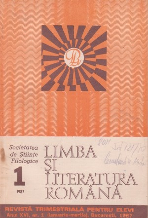 Limba si literatura romana, Nr. 1/1987 - Revista trimestriala pentru elevi